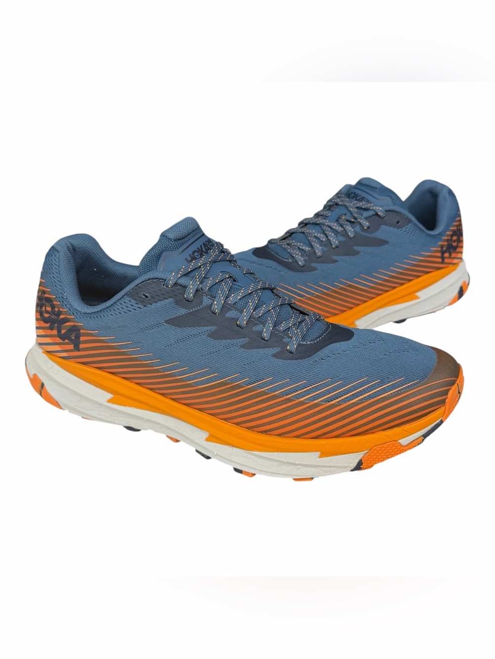 Hoka One One Torrent 2 Blue Orange Trail Running Shoes Sneakers Men's Size US 12